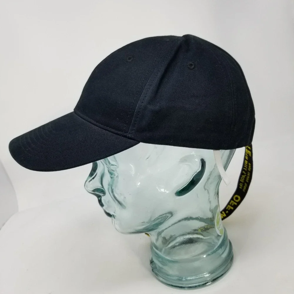 Off-White Black Baseball Cap Hat caution tape yellow virgil Supreme Authentic